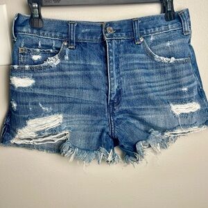 Abercrombie & Fitch Distressed High Rise Jean Shorts Size 4 100% Cotton